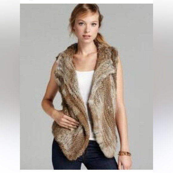 Stylish real rabbit fur brown vest. Like new. Calypso St. Barth. VINTAGE. Small - Picture 7 of 7
